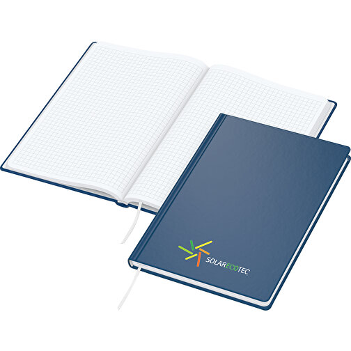 Notizbuch Easy-Book Basic Bestseller A5, Dunkelblau Inkl. Siebdruck-Digital , dunkelblau, Hochweisses Schreibpapier 80g/m2, 21,00cm x 14,80cm (Länge x Breite), Bild 1