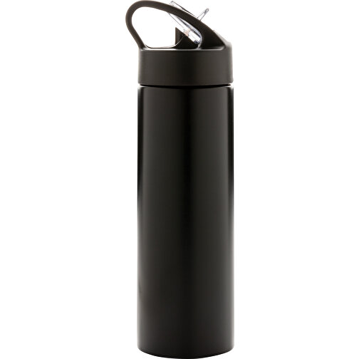 Sport Edelstahlflasche Mit Trinkvorrichtung, Schwarz , schwarz, Edelstahl, 22,50cm (Höhe), Bild 4