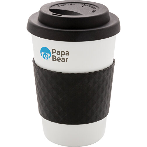 Wiederverwendbarer Kaffeebecher 270ml, Schwarz , schwarz, PP, 11,80cm (Höhe), Bild 4