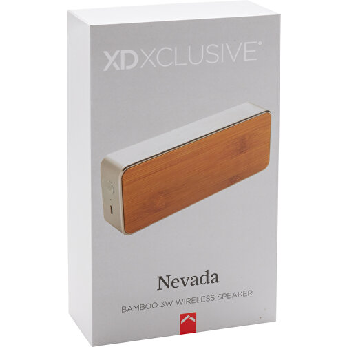 Nevada Bambus 3W Kabelloser Lautsprecher, Grau , grau, Metall, 15,40cm x 3,10cm (Länge x Höhe), Bild 10