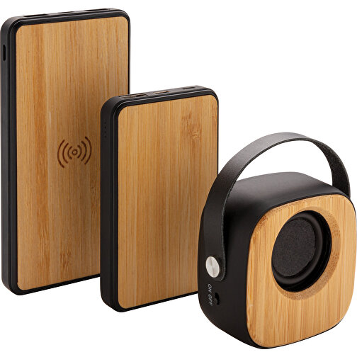 Bambus 3W Wireless Fashion Speaker, Schwarz , schwarz, ABS, 7,50cm x 7,00cm (Länge x Höhe), Bild 5