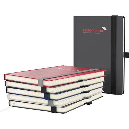 Notizbuch Vision-Book Creme Bestseller A5, Schwarz , schwarz, Cremefarbenes Schreibpapier 90 g/m², 21,00cm x 14,80cm (Länge x Breite), Bild 2