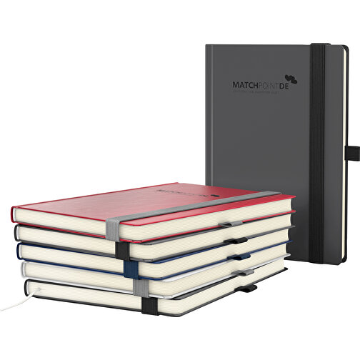 Notesbog Vision-Book Cream A5 Bestseller, antracit, prægning sort-blank, Billede 2