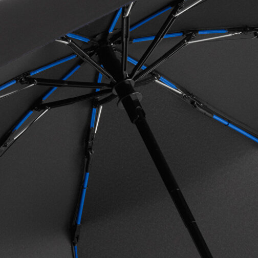 Taschenschirm FARE® AOC Mini Style , Fare, schwarz-euroblau, 100% Polyester-Pongee (recycelt & waterSAVE®), , Bild 2
