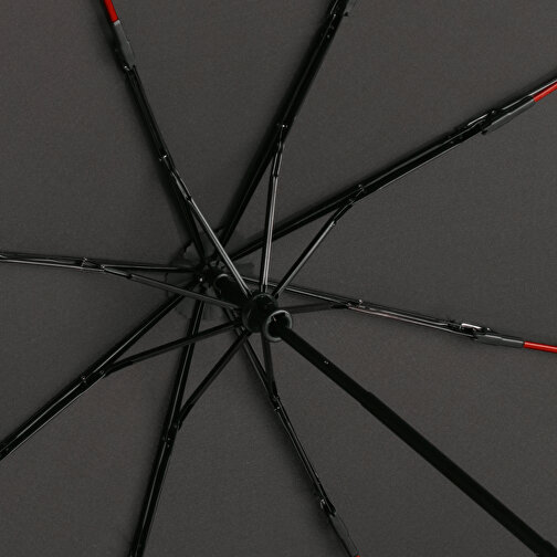 Taschenschirm FARE® Mini Style , Fare, schwarz-rot, 100% Polyester-Pongee (recycelt & waterSAVE®), , Bild 4