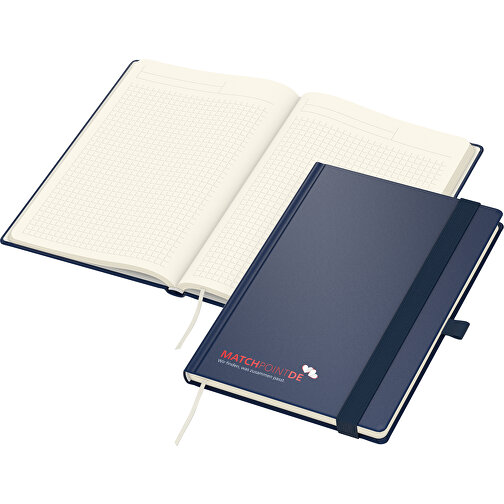 Notesbog Vision-Book Cream A5 Bestseller, mørkeblå, digital silketryk, Billede 1