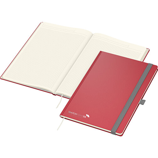 Notizbuch Vision-Book Creme Bestseller A4, Rot Inkl. Silberprägung , rot, silber, Cremefarbenes Schreibpapier 90 g/m², 29,70cm x 21,00cm (Länge x Breite), Bild 1