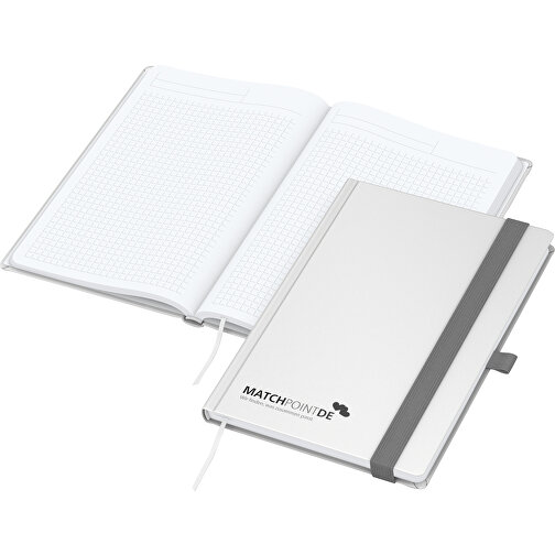 Notebook Vision-Book White A5 Bestseller, vit, med svart präglad glans, vit, Bild 1