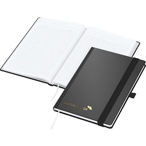Notebook Vision-Book White bestseller A5, svart inkl. guldprägning, Bild 1