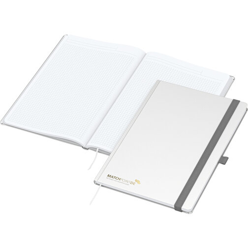 Notizbuch Vision-Book White Bestseller A4, Weiß Inkl. Goldprägung , weiß, gold, Hochweißes Schreibpapier 90 g/m², 29,70cm x 21,00cm (Länge x Breite), Bild 1