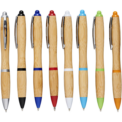 Nash Kugelschreiber Aus Bambus , Green Concept, natur / weiß, Bambusholz, ABS Kunststoff, 14,00cm (Länge), Bild 5