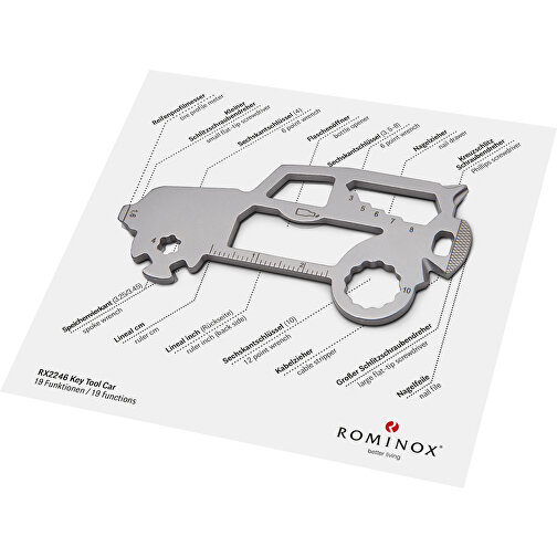 ROMINOX® Key Tool SUV / Auto (19 Funktionen) (Einzelhandel) , Edelstahl, 7,00cm x 0,23cm x 3,20cm (Länge x Höhe x Breite), Bild 3