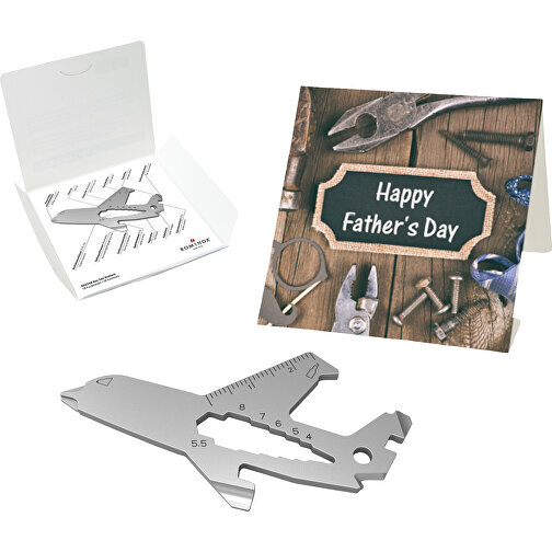 Set de cadeaux / articles cadeaux : ROMINOX® Key Tool Airplane (18 functions) emballage à motif Ha, Image 1