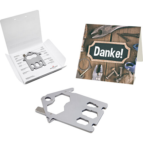 Set de cadeaux / articles cadeaux : ROMINOX® Key Tool House (21 functions) emballage à motif Danke, Image 1