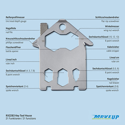 Set de cadeaux / articles cadeaux : ROMINOX® Key Tool House (21 functions) emballage à motif Danke, Image 10