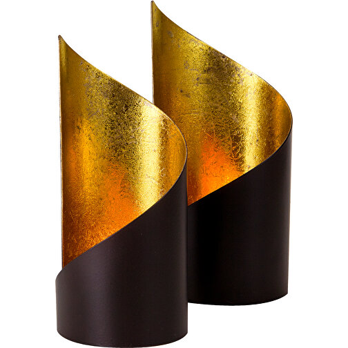 ROMINOX® Teelicht-Set // Waves , Metall - seidenmatt lackiert, Goldfolienauskleidung, 6,20cm x 14,00cm x 6,20cm (Länge x Höhe x Breite), Bild 2