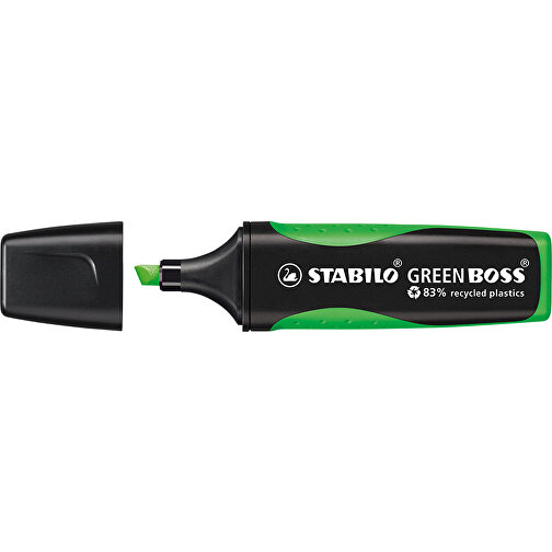 STABILO GREEN BOSS Leuchtmarkierer 4er-Set , Stabilo, recycelter Kunststoff, 10,50cm x 1,80cm x 10,80cm (Länge x Höhe x Breite), Bild 2
