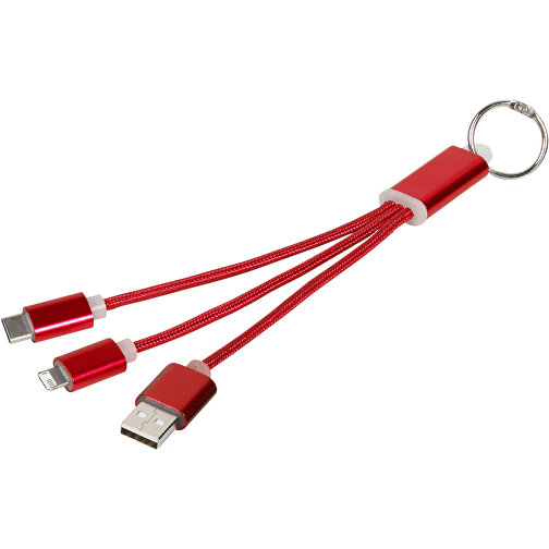Câble de chargement 3-en-1 avec porte-clés Metal, Image 1