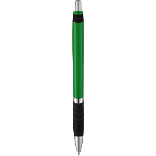 Turbo Kugelschreiber Mit Gummigriff , grün / schwarz, ABS Kunststoff, 14,30cm (Länge), Bild 3