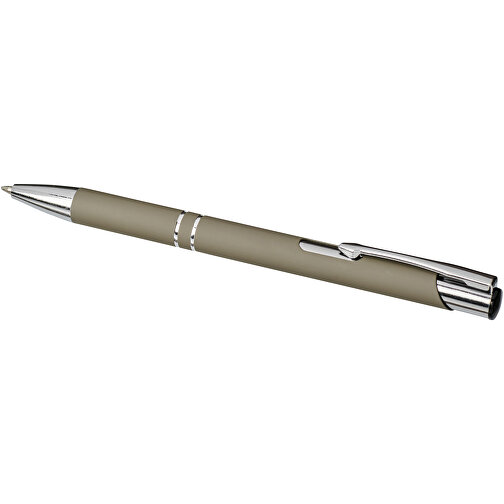 Moneta Soft Touch Druckkugelschreiber , dunkelgrau, Aluminium, 13,50cm (Länge), Bild 4
