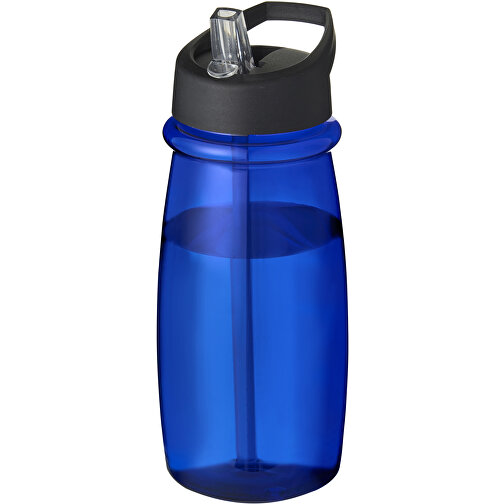 H2O Active® Pulse 600 Ml Sportflasche Mit Ausgussdeckel , blau / schwarz, PET Kunststoff, 72% PP Kunststoff, 17% SAN Kunststoff, 11% PE Kunststoff, 19,90cm (Höhe), Bild 1