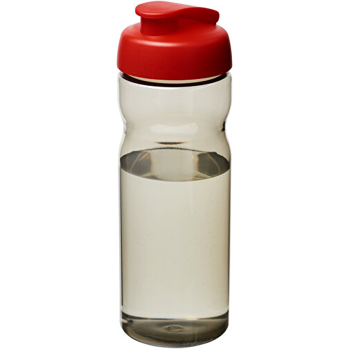 H2O Active® Eco Base 650 Ml Sportflasche Mit Klappdeckel , kohle / rot, PCR Kunststoff, PP Kunststoff, 22,10cm (Höhe), Bild 1