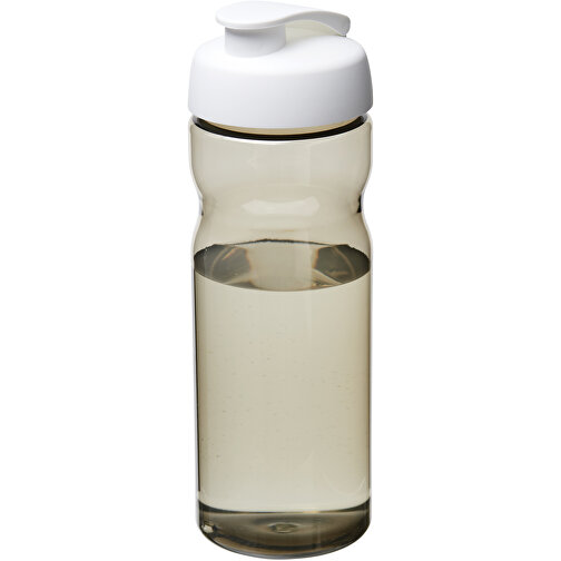 H2O Active® Eco Base 650 Ml Sportflasche Mit Klappdeckel , kohle / weiss, PCR Kunststoff, PP Kunststoff, 22,10cm (Höhe), Bild 1