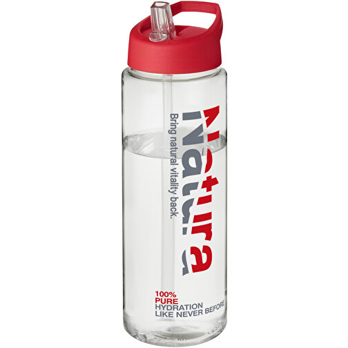 H2O Active® Vibe 850 Ml Sportflasche Mit Ausgussdeckel , transparent / rot, PET Kunststoff, 72% PP Kunststoff, 17% SAN Kunststoff, 11% PE Kunststoff, 24,20cm (Höhe), Bild 2