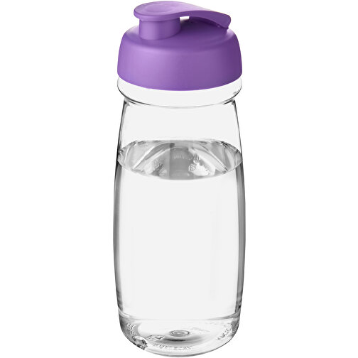 H2O Active® Pulse 600 Ml Sportflasche Mit Klappdeckel , transparent / lila, PET Kunststoff, PP Kunststoff, 20,30cm (Höhe), Bild 1