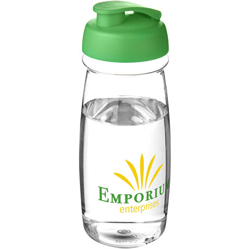 H2O Active® Pulse 600 Ml Sportflasche Mit Klappdeckel , transparent / grün, PET Kunststoff, PP Kunststoff, 20,30cm (Höhe), Bild 2