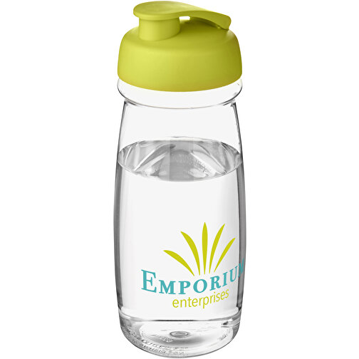 H2O Active® Pulse 600 Ml Sportflasche Mit Klappdeckel , transparent / limone, PET Kunststoff, PP Kunststoff, 20,30cm (Höhe), Bild 2