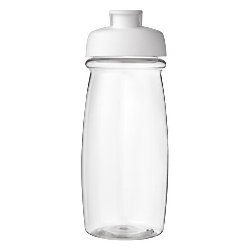 H2O Active® Pulse 600 Ml Sportflasche Mit Klappdeckel , transparent / weiß, PET Kunststoff, PP Kunststoff, 20,30cm (Höhe), Bild 4