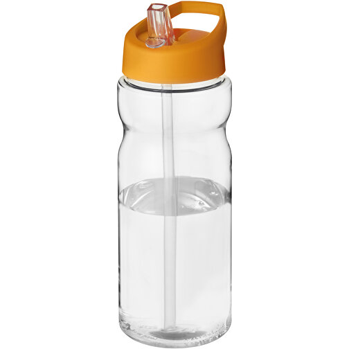 H2O Active® Base 650 Ml Sportflasche Mit Ausgussdeckel , transparent / orange, PET Kunststoff, 72% PP Kunststoff, 17% SAN Kunststoff, 11% PE Kunststoff, 21,80cm (Höhe), Bild 1