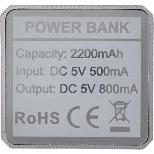 Powerbank WS101B 2200/2600 MAh , silber, Aluminium, 9,40cm x 2,20cm x 2,10cm (Länge x Höhe x Breite), Bild 4
