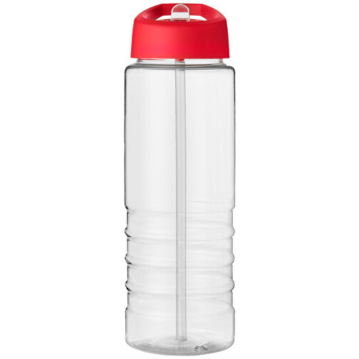 H2O Active® Treble 750 Ml Sportflasche Mit Ausgussdeckel , transparent / rot, PET Kunststoff, 72% PP Kunststoff, 17% SAN Kunststoff, 11% PE Kunststoff, 22,80cm (Höhe), Bild 4
