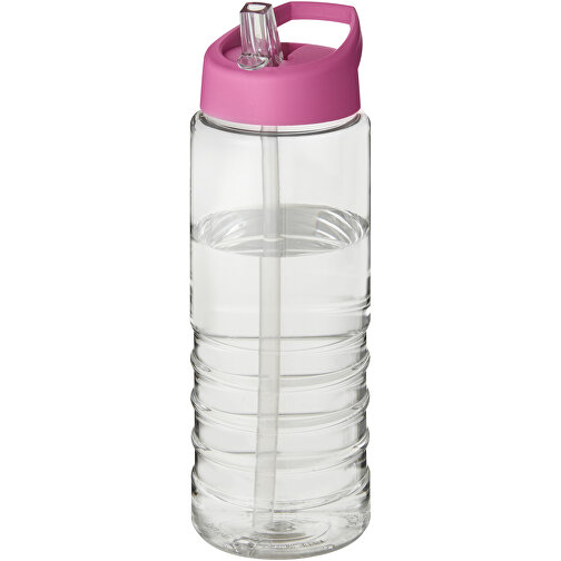 H2O Active® Treble 750 Ml Sportflasche Mit Ausgussdeckel , transparent / rosa, PET Kunststoff, 72% PP Kunststoff, 17% SAN Kunststoff, 11% PE Kunststoff, 22,80cm (Höhe), Bild 1