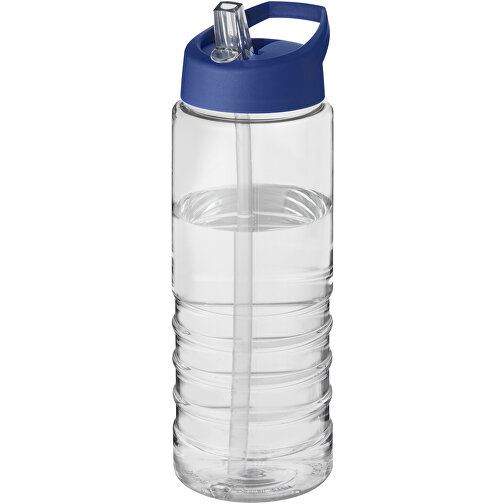 H2O Active® Treble 750 Ml Sportflasche Mit Ausgussdeckel , transparent / blau, PET Kunststoff, 72% PP Kunststoff, 17% SAN Kunststoff, 11% PE Kunststoff, 22,80cm (Höhe), Bild 1