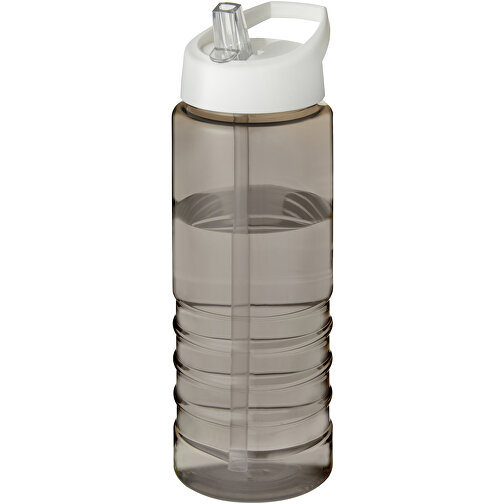 H2O Active® Treble 750 Ml Sportflasche Mit Ausgussdeckel , kohle / weiss, PET Kunststoff, 72% PP Kunststoff, 17% SAN Kunststoff, 11% PE Kunststoff, 22,80cm (Höhe), Bild 1