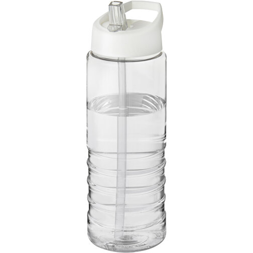 H2O Active® Treble 750 Ml Sportflasche Mit Ausgussdeckel , transparent / weiss, PET Kunststoff, 72% PP Kunststoff, 17% SAN Kunststoff, 11% PE Kunststoff, 22,80cm (Höhe), Bild 1