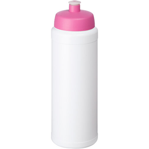 Baseline® Plus 750 Ml Flasche Mit Sportdeckel , weiß / rosa, HDPE Kunststoff, PP Kunststoff, 23,60cm (Höhe), Bild 1