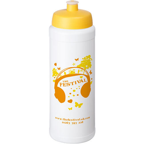 Baseline® Plus Grip 750 Ml Sportflasche Mit Sportdeckel , weiß / gelb, HDPE Kunststoff, PP Kunststoff, 23,60cm (Höhe), Bild 2