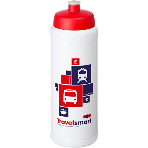Baseline® Plus Grip 750 Ml Sportflasche Mit Sportdeckel , weiss / rot, HDPE Kunststoff, PP Kunststoff, 23,60cm (Höhe), Bild 2