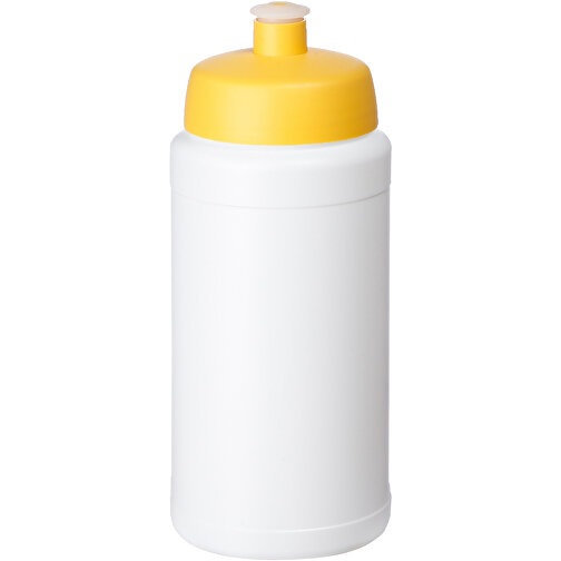 Baseline® Plus 500 Ml Flasche Mit Sportdeckel , weiss / gelb, HDPE Kunststoff, PP Kunststoff, 18,50cm (Höhe), Bild 1