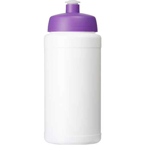 Baseline® Plus 500 Ml Flasche Mit Sportdeckel , weiß / lila, HDPE Kunststoff, PP Kunststoff, 18,50cm (Höhe), Bild 3