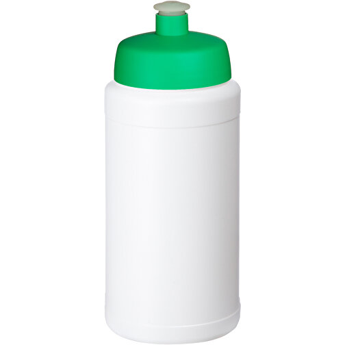 Baseline® Plus 500 Ml Flasche Mit Sportdeckel , weiß / grün, HDPE Kunststoff, PP Kunststoff, 18,50cm (Höhe), Bild 1