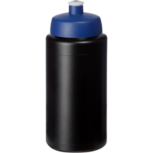 Baseline® Plus Grip 500 Ml Sportflasche Mit Sportdeckel , schwarz / blau, HDPE Kunststoff, PP Kunststoff, 18,50cm (Höhe), Bild 1