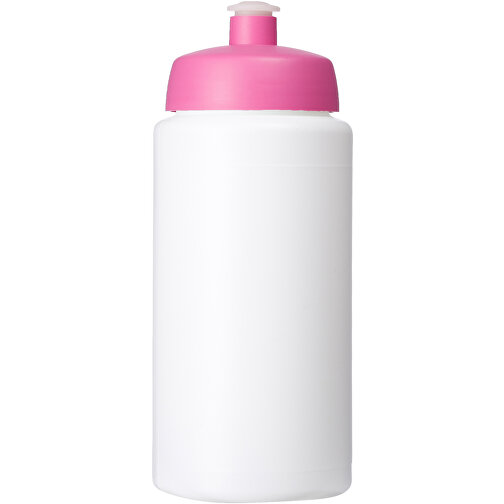 Baseline® Plus Grip 500 Ml Sportflasche Mit Sportdeckel , weiß / rosa, HDPE Kunststoff, PP Kunststoff, 18,50cm (Höhe), Bild 3