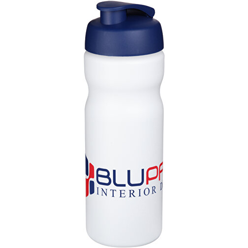 Baseline® Plus 650 Ml Sportflasche Mit Klappdeckel , weiß / blau, HDPE Kunststoff, PP Kunststoff, 22,30cm (Höhe), Bild 2