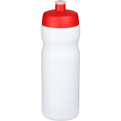 Baseline® Plus 650 Ml Sportflasche , weiß / rot, HDPE Kunststoff, PP Kunststoff, 22,30cm (Höhe), Bild 1