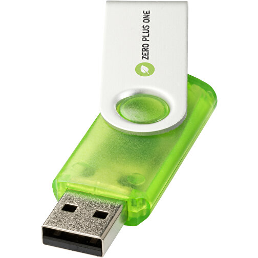 Rotate Transculent USB-Stick , grün MB , 2 GB , Kunststoff, Aluminium MB , 5,80cm x 1,90cm x 1,00cm (Länge x Höhe x Breite), Bild 2